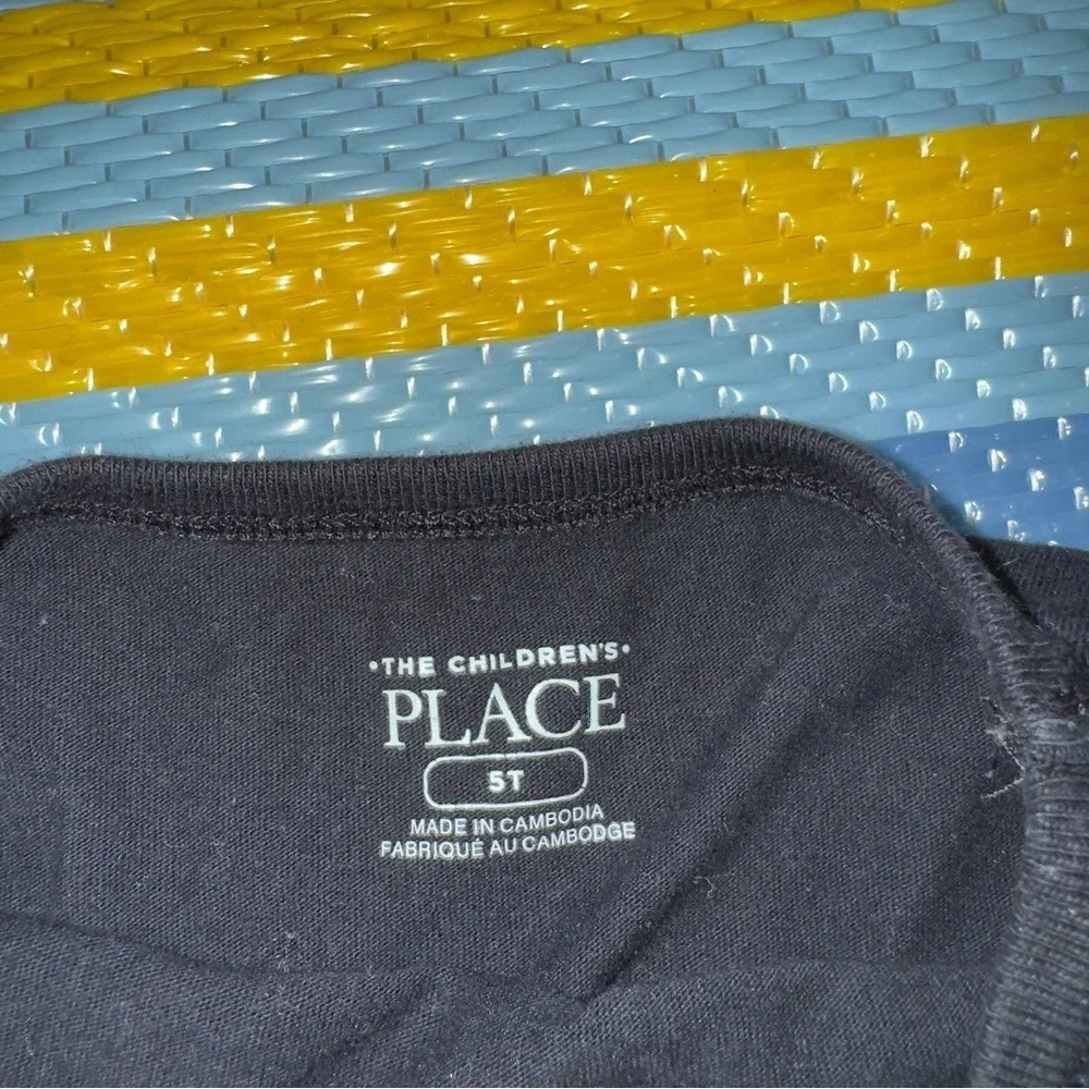 The Childrens Place Boys Black Long Sleeve‎ T-Shirt Kids Size 5T Basic Tee